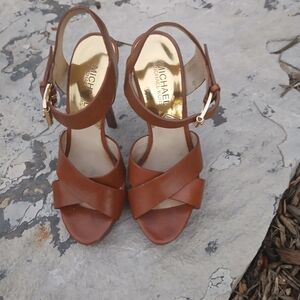 Michael Kors Brown Sandals with Ankle Strap
